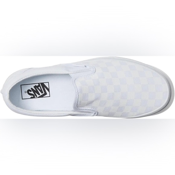 Custom Vans Classic Slip-On – White Checkerboard – TEAM EQUINOX - Picture 3 of 8